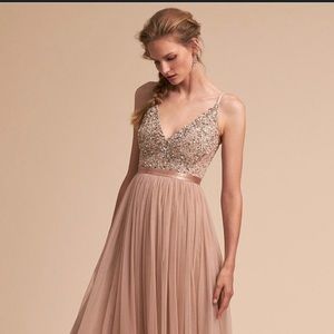 Bhldn Anthropologie Avery dress in blush